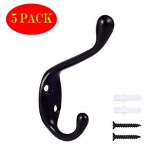 Veteble Coat Hooks, Double Prong Modern Wall Mounted Wall Hooks