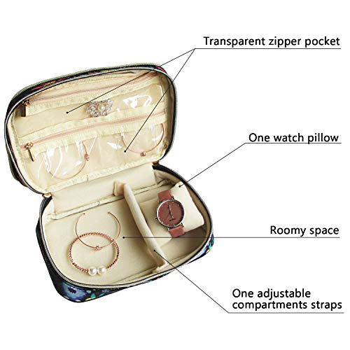 Q-smile Travel Jewelry Case Jewelry Organizer Bag Double Layer Storage