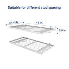 FLEXIMOUNTS 2-Pack 2x4ft 24-inch-by-48-inch Wall Shelf Garage Storage Rack