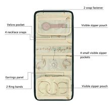 Q-smile Travel Jewelry Roll Organizer Foldable Jewelry Case Storage Bag Portable