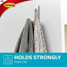 Command Double Bath, Satin Nickel, 1-Hook, 1-Large Water-Resistant Strip
