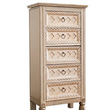 Hives and Honey Abby Jewelry Armoire, 40.25in X 19.5in X 11.75in, Antique Ivory