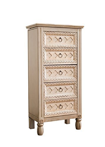 Hives and Honey Abby Jewelry Armoire, 40.25in X 19.5in X 11.75in, Antique Ivory