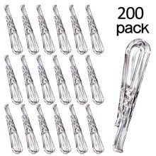 Plastic Alligator Clips U Shape - 200 PCS Small Plastic Shirt Clips with Teeth Clear Clothes Pins Transparent Mini Clothespins for Fabric Socks Ties Dress Pants, Hold Garments in Place - 1.5 inches