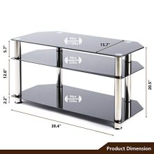 TAVR Tempered Glass Corner TV Stand Cable Management Suit