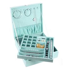 Jewelry Box, 2 Layers Lint Jewelry Organizer Case for Necklace, Earrings