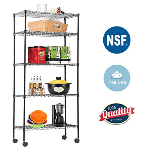 5-Tier Wire Shelving Unit Steel Large Metal Shelf Organizer Garage Storage Shelves