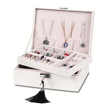 misaya Jewelry Organizer Box - Women Two Layer Display Storage Case