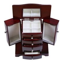 Mele & Co. Bette Wooden Jewelry Box, Ring, Necklace