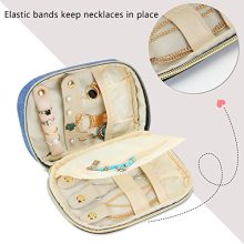 Teamoy Small Jewelry Travel Case, Portable Jewelry Organizer Bag for Earrings