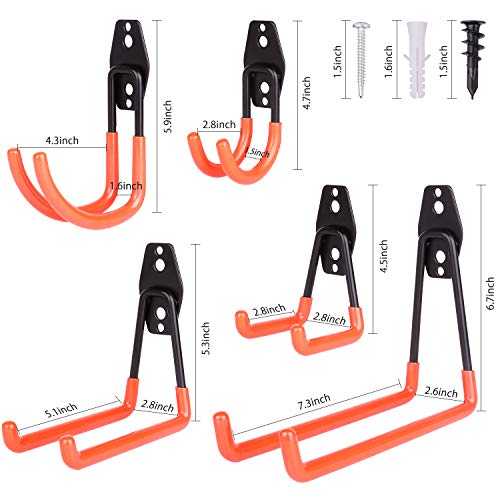 BRIGENIUS Garage Hooks, 10-Pack Steel Garage Storage Hooks Utility