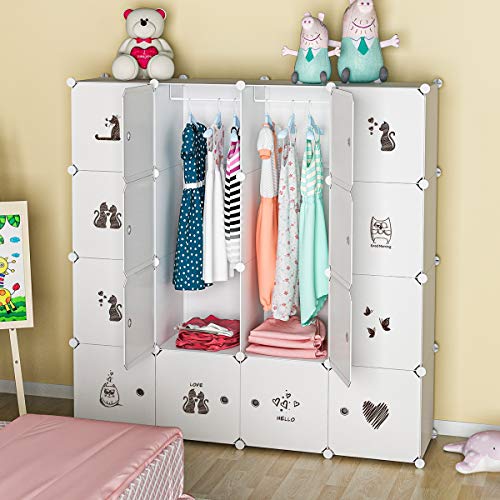 KOUSI Kids Dresser Kids Closet Portable Closet Wardrobe Children Bedroom
