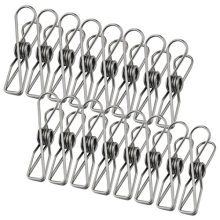 Wobe 30 Pack Stainless Steel Clothes Pins, Utility Clips Hooks Clothespin Clothesline Clip 2 inch for Home Laundry Office Outdoor Indoor Drying Cord Kitchen Tools Fastener