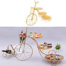WUPYI 3-Tier Cupcake Stand,Bike Shape Cake Stand Cupcake Stand Metal Cake