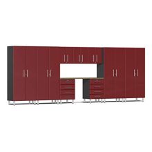 Ulti-MATE 10-Piece Garage Cabinet Kit with Bamboo Worktop