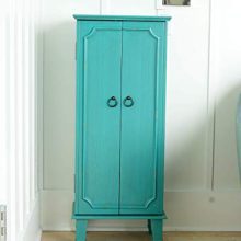 Alveare Home Cassidy Fully Locking Jewelry Armoire, Turquoise