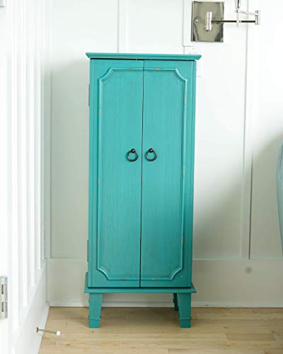 Alveare Home Cassidy Fully Locking Jewelry Armoire, Turquoise