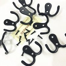 20 Pieces Double Prong Robe Hook Rustic Hooks Retro Cloth Hanger Coat Hanger