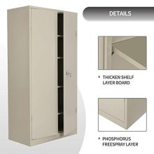 Tall Metal Storage Cabinet Locking Steel Storage Cabinet with 4 Adjustable Shelves