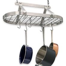 Enclume Décor Classic Oval Ceiling Pot Rack, Stainless Steel