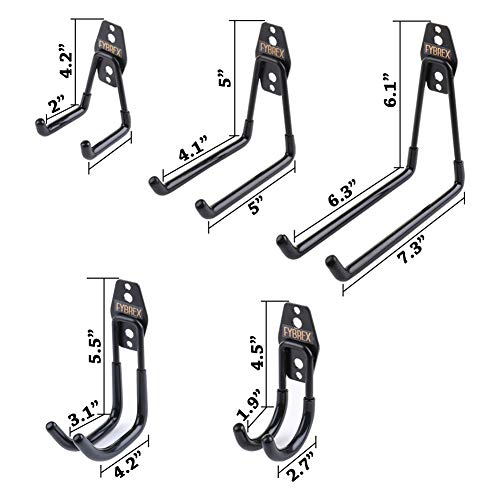 5pcs Heavy Duty Wall Hooks for Garage Storage System Kitchen Organizer