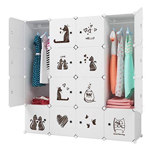 KOUSI Kids Dresser Kids Closet Portable Closet Wardrobe Children Bedroom