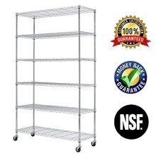 6 Tier Wire Shelving Rack,Steel Shelf 48" W x 18" D x 82" H Adjustable Storage