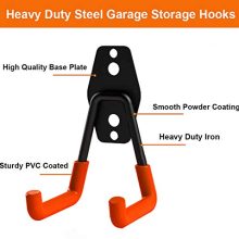 Dirza Steel Garage Storage Utility Double Hooks, Heavy Duty U- Hooks