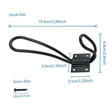 10 Pack Rustic Coat Hooks with 50Pcs Metal Screws, Black Vintage Wall Mounted