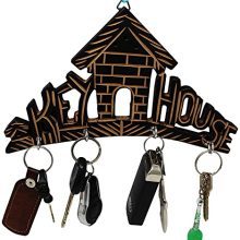 Tanish Trading Wooden Key House,Best Wall Key Holder,Key Holder,Wooden Key House with 4 Hook,Key Holder for Home Wooden Wall Mounted Key Rack Hanger