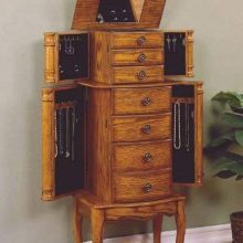 Powell Woodland Oak Jewelry Armoire