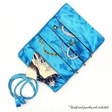 L&Z Jewelry Roll Bag | Travel Jewelry Roll | Jewelry Bag Organizer for Women