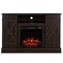 BELLEZE Veropeso 46 Inch Fireplace Heater Television Stand for TV's Up to 50"