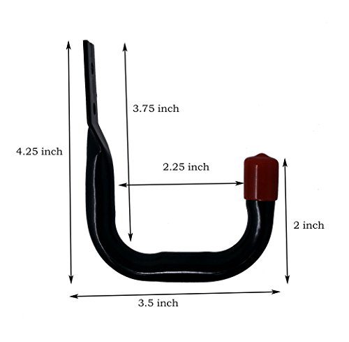Tetra-Teknica Heavy Duty Garage Storage Utility Hooks, Color Black, 6 per Pack