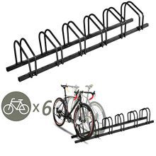 6 Bike Bicycle Stand Parking Garage Storage Organizer Cycling Rack Black