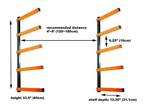 KASTFORCE Lumber Storage Rack 5-Level System 110lbs per Level Lumber Rack