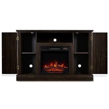 BELLEZE Veropeso 46 Inch Fireplace Heater Television Stand for TV's Up to 50"