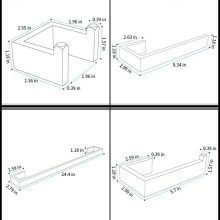 LuckIn 24 Inch 4-Piece Brushed Nickel Bathroom Hardware Accessories