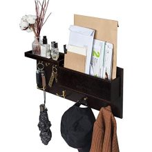 JackCubeDesign Entryway Coat Rack Wall Mount Key Holder Mail Envelope Hook