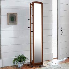 Vlush Multifunctional 360°Swivel Wooden Frame 69'' Tall Full Length Mirror