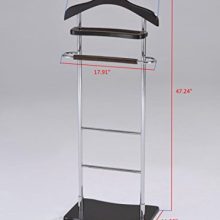 InRoom Designs Kings Brand Chrome/Walnut Finish Wood & Metal Suit Valet