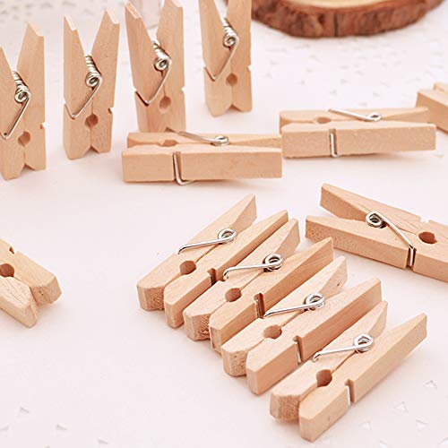 Outee 301 Pcs Mini Clothespins Wooden Clips Clothespins Wood Photo Paper