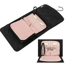 Vextronic Travel Hanging Jewelry Organizer Case Foldable Jewelry Roll Storage Case