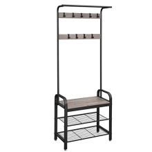 VASAGLE DAINTREE Coat Rack, Shoe Bench, Hall Tree, Entryway Storage Shelf
