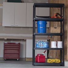 Keter Resin 5-Tier Freestanding Multipurpose Shelf Display Rack for Basement