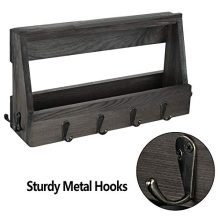 Oyydecor Wooden Wall Mount Mail Holder Organizer with 8 Key Hooks