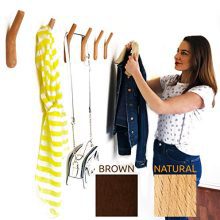 Coat Rack Hooks UMZi Wall Mounted Handmade Beech Wood Hook
