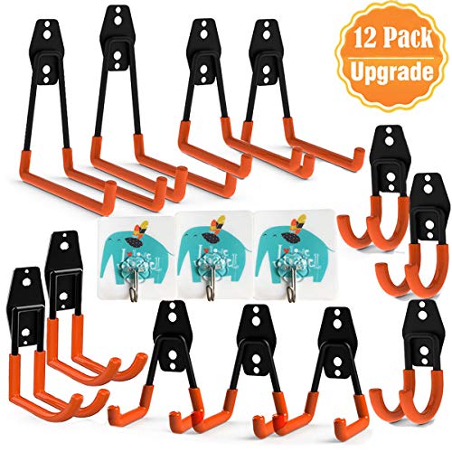 Garage Hooks, UNIHAO 12 Pack Garage Storage Hooks Utility Hooks Heavy Duty