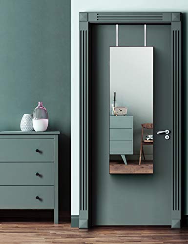 Nicetree 8 LED Mirror Jewelry Cabinet, Jewelry Armoire Organizer