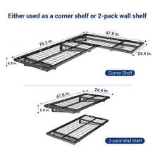 FLEXIMOUNTS 2-Pack 2x4ft Garage Storage Rack Corner Wall Shelf Floating Shelves